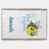 前向き考えるBee Cute 前向き Bee スローブランケット (正面)