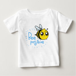 前向き考えるBee Cute 前向き Bee ベビーTシャツ
