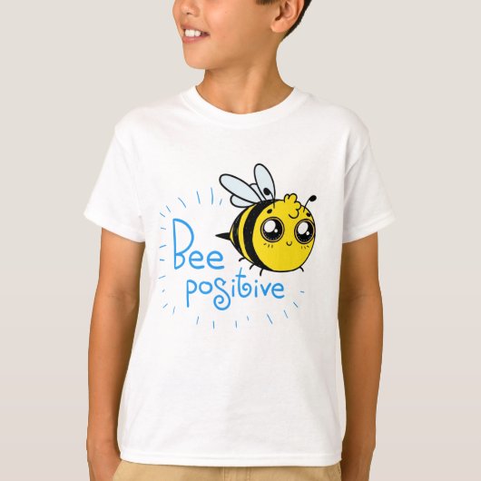 前向き考えるBee Cute 前向き Bee Tシャツ (正面)