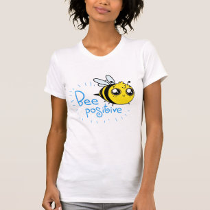 前向き考えるBee Cute 前向き Bee Tシャツ