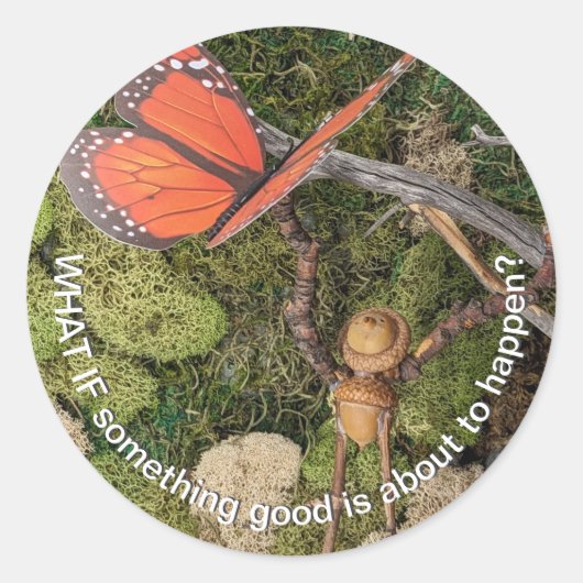 前向き考えステッカー ラウンドシール (正面)