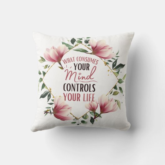 前向き考え引用文感動的 やる気を起こさせる クッション (裏面)