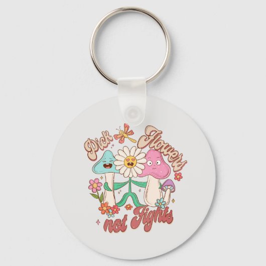 前向き考えs – 花を選ぶ キーホルダー (正面)