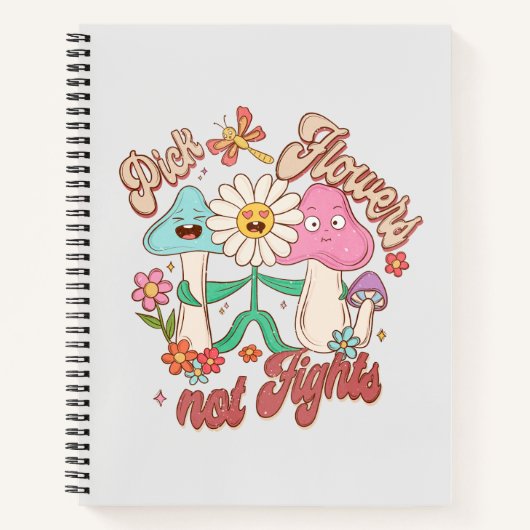 前向き考えs – 花を選ぶ ノートブック (正面)