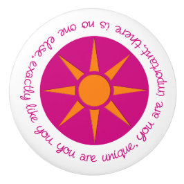 前向き肯定ピンクユニークオレンジ セラミックノブ