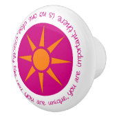 前向き肯定ピンクユニークオレンジ セラミックノブ (右)