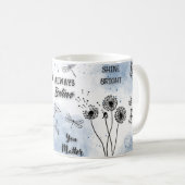 前向き肯定青の水色 コーヒーマグカップ (正面右)