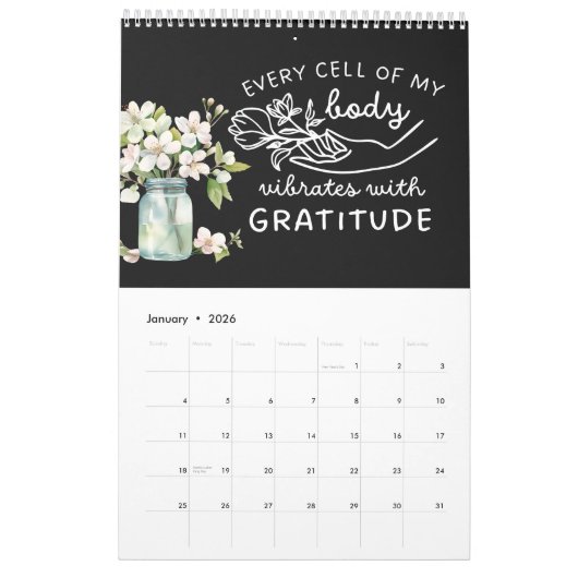 前向き肯定 カレンダー (1月 2026)