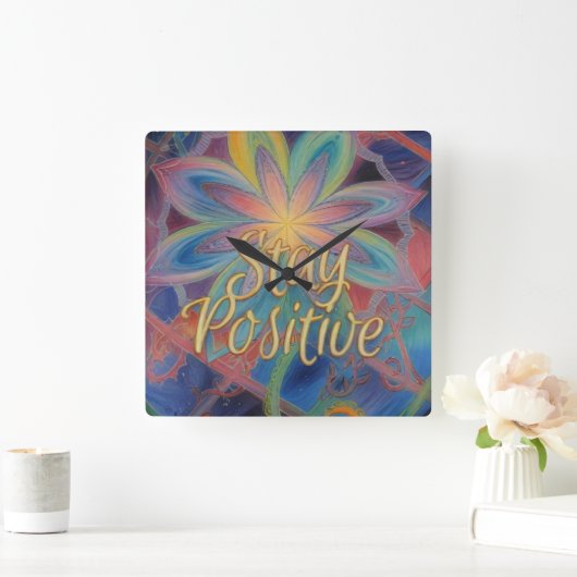 前向き スクエア壁時計 (ホーム)