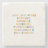 前向き 愛、喜び、平和|愛 ストーンコースター (正面)