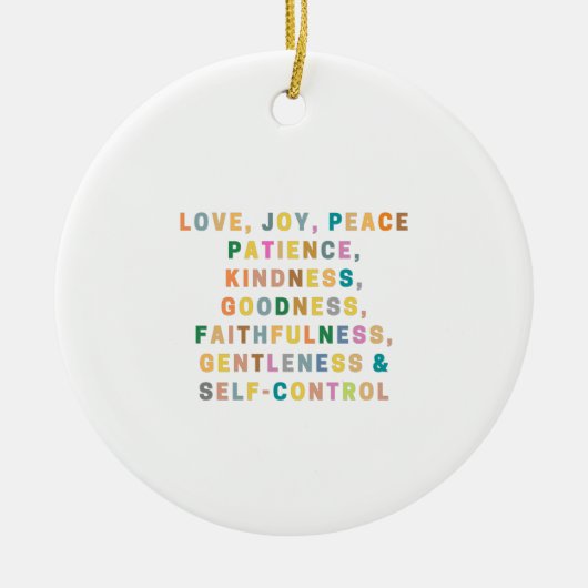 前向き 愛、喜び、平和|愛 セラミックオーナメント (正面)