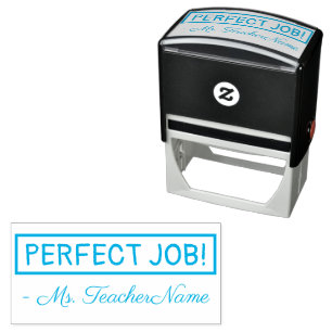 前向き"PERFECT JOB!" +カスタムインストラクター名 セルフインキングスタンプ