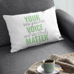 前向きGreen Your Voice Matterモチベーション引用文 アクセントクッション<br><div class="desc">前向きGreen Your Voice Matterモチベーション引用文</div>