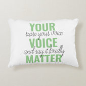 前向きGreen Your Voice Matterモチベーション引用文 アクセントクッション (正面)