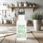 前向きGreen Your Voice Matterモチベーション引用文 ウォーターボトル<br><div class="desc">前向きGreen Your Voice Matterモチベーション引用文</div>