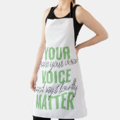 前向きGreen Your Voice Matterモチベーション引用文 エプロン (インサイチュ)