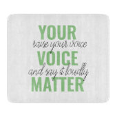 前向きGreen Your Voice Matterモチベーション引用文 カッティングボード (正面)