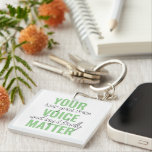 前向きGreen Your Voice Matterモチベーション引用文 キーホルダー<br><div class="desc">前向きGreen Your Voice Matterモチベーション引用文</div>