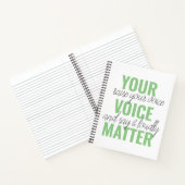 前向きGreen Your Voice Matterモチベーション引用文 ノートブック (内部)