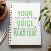 前向きGreen Your Voice Matterモチベーション引用文 ノートブック