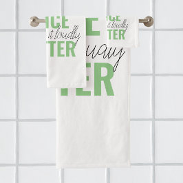 前向きGreen Your Voice Matterモチベーション引用文 バスタオルセット