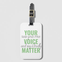 前向きGreen Your Voice Matterモチベーション引用文 ラゲッジタグ