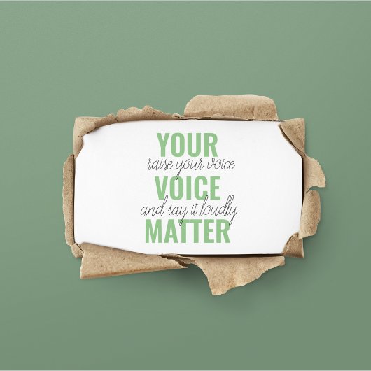 前向きGreen Your Voice Matterモチベーション引用文 名刺