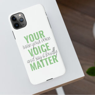 前向きGreen Your Voice Matterモチベーション引用文 iPhone 11Pro Maxケース