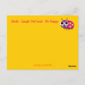 前向きThink Cute Ladybug Card ポストカード (裏面)