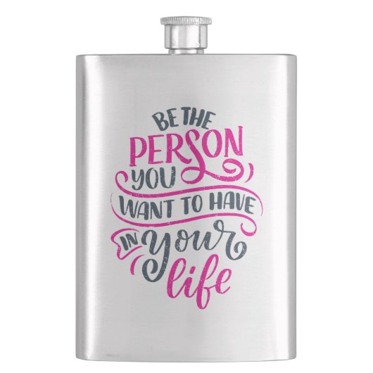 前向きVibes – 自分が持ちたい人になれ フラスク (正面)