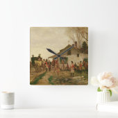 前哨を渡すこと スクエア壁時計 (ホーム)