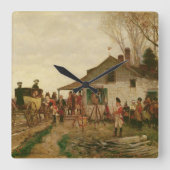 前哨を渡すこと スクエア壁時計 (正面)