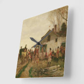 前哨を渡すこと スクエア壁時計 (傾斜)