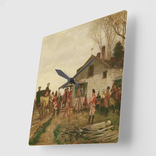 前哨を渡すこと スクエア壁時計 (傾斜)