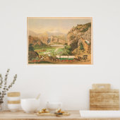 前哨地に到着するワゴン列車(1838A) ポスター (キッチン)