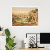 前哨地に到着するワゴン列車(1838A) ポスター (ホームオフィス)