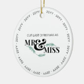 前回のクリスマス Mr. and Miss. のエンゲージメントフォトとして セラミックオーナメント (左)