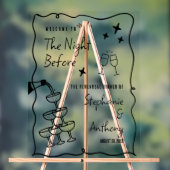 前夜お洒落のBWフレームとシャンパン アクリルサイン (ニュートラル)