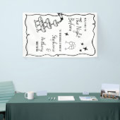 前夜お洒落のBWフレームとシャンパン 横断幕 (トレードショー)