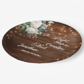 前夜にフローラを灯す木結婚の弦 ペーパープレート (アングル)