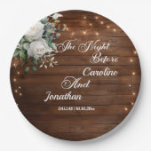 前夜にフローラを灯す木結婚の弦 ペーパープレート (正面)