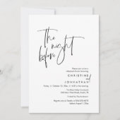 前夜のカジュアルな結婚式リハーサルディナー 招待状 (正面)