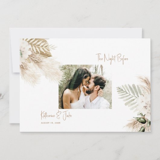 前夜のカップル写真パンパ 招待状 (正面)