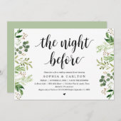 前夜のグリーン、リハーサルディナー 招待状 (正面/裏面)
