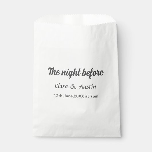 前夜のシンプルでミニマルな食事 フェイバーバッグ (正面)