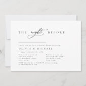 前夜のシンプルなエレガンス リハーサルディナー 招待状 (正面)