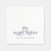 前夜のダークブルー リハーサルディナー スタンダードカクテルナプキン (正面)