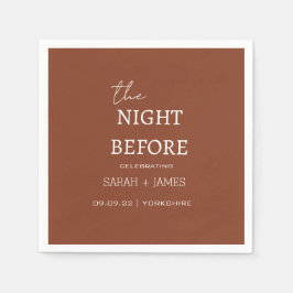 前夜のテラコッタミニマル結婚リスト スタンダードカクテルナプキン