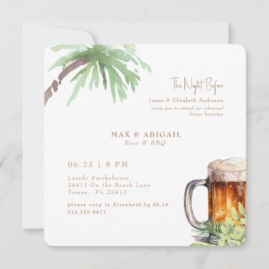 前夜のトロピカルビール&バーベキュー 招待状 (正面)