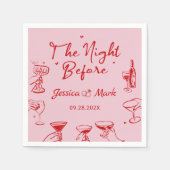 前夜のピンクカクテル結婚 スタンダードカクテルナプキン (正面)